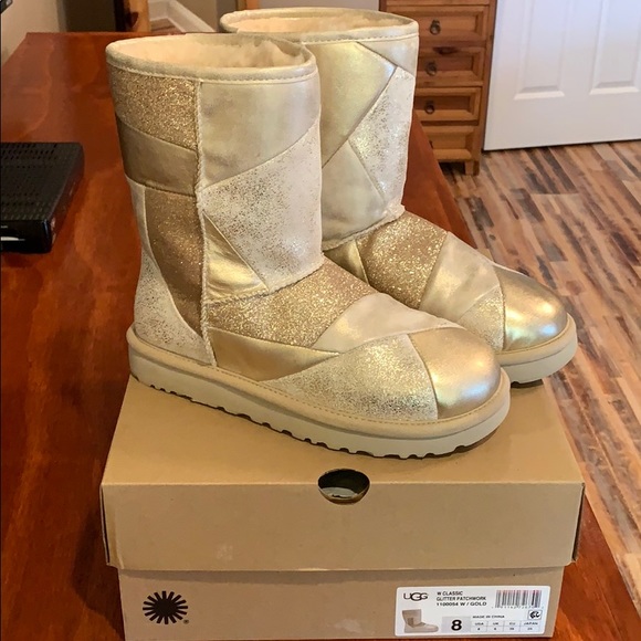 gold patchwork uggs